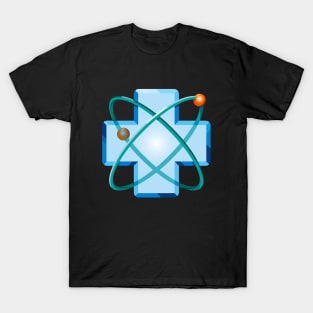 Medical Science Atomic structure 3D Embossed Effect Illustration T-Shirt